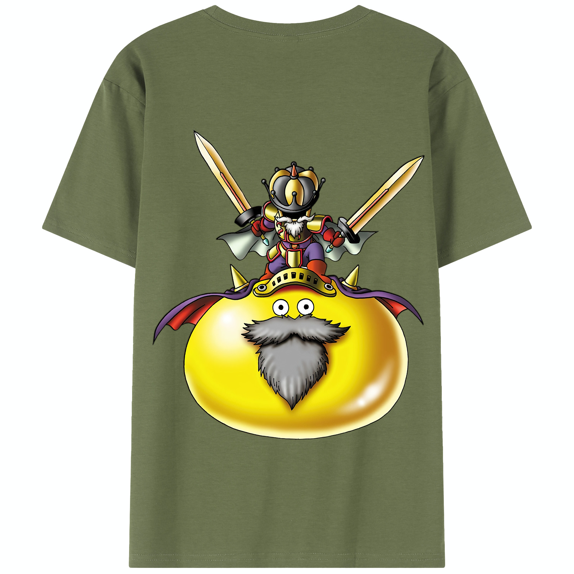 （画像用） ドラゴンクエスト Doragon Kuesuto Dragon Quest 綿100％半袖Tシャツ（背面プリント）